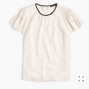 J. Crew crepe cap flutter sleeve top